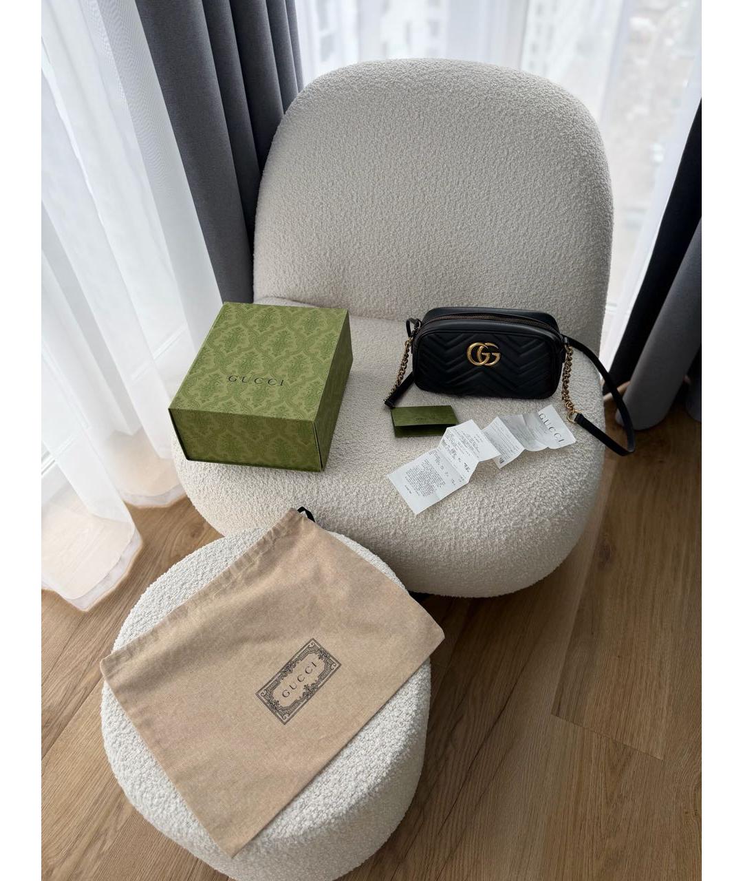 GUCCI Черная кожаная сумка через плечо, фото 3