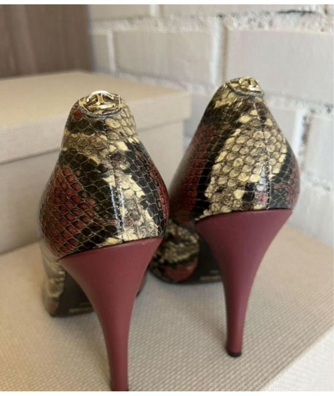 JUST CAVALLI Бордовые кожаные туфли, фото 6