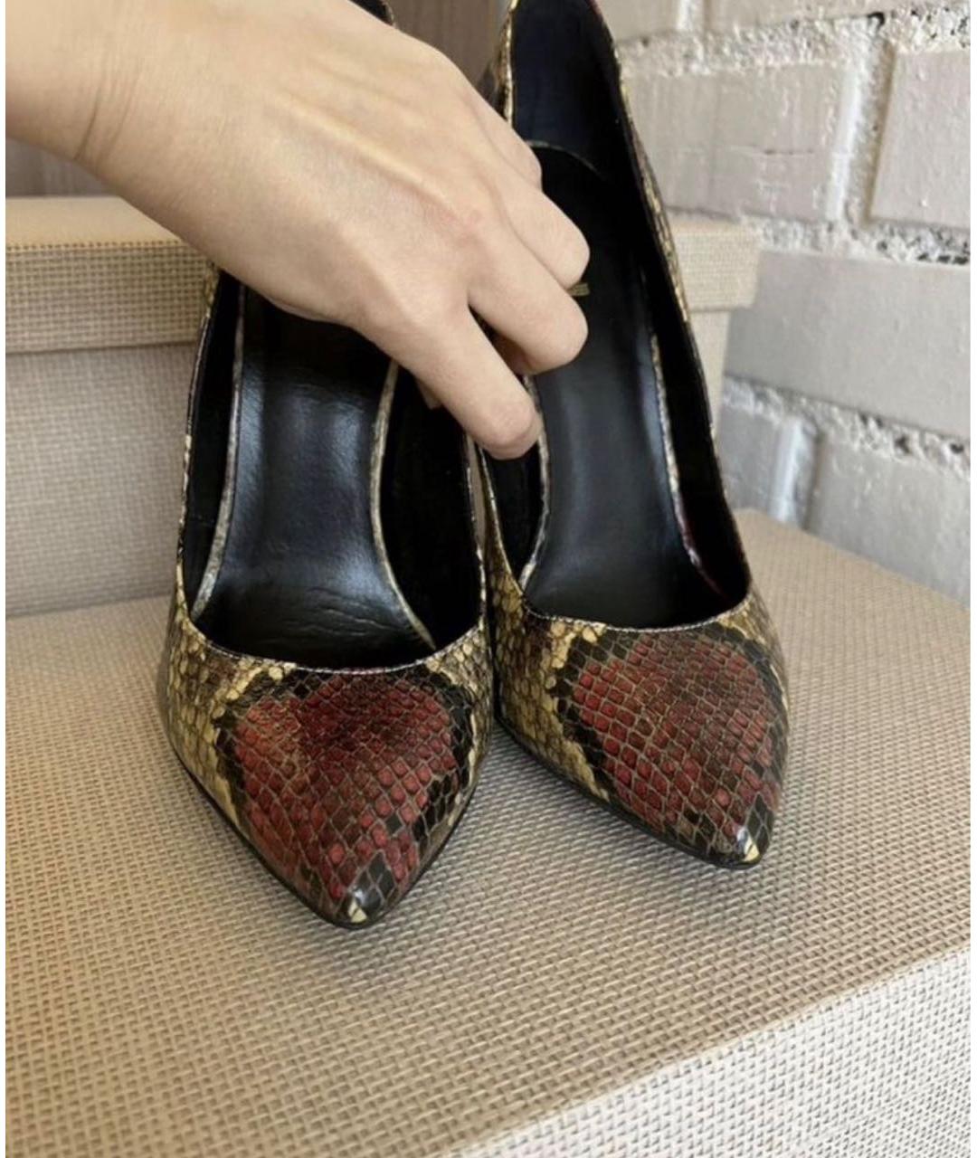 JUST CAVALLI Бордовые кожаные туфли, фото 3