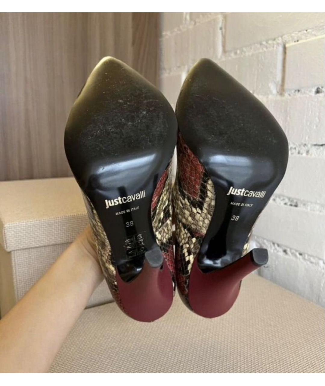 JUST CAVALLI Бордовые кожаные туфли, фото 5