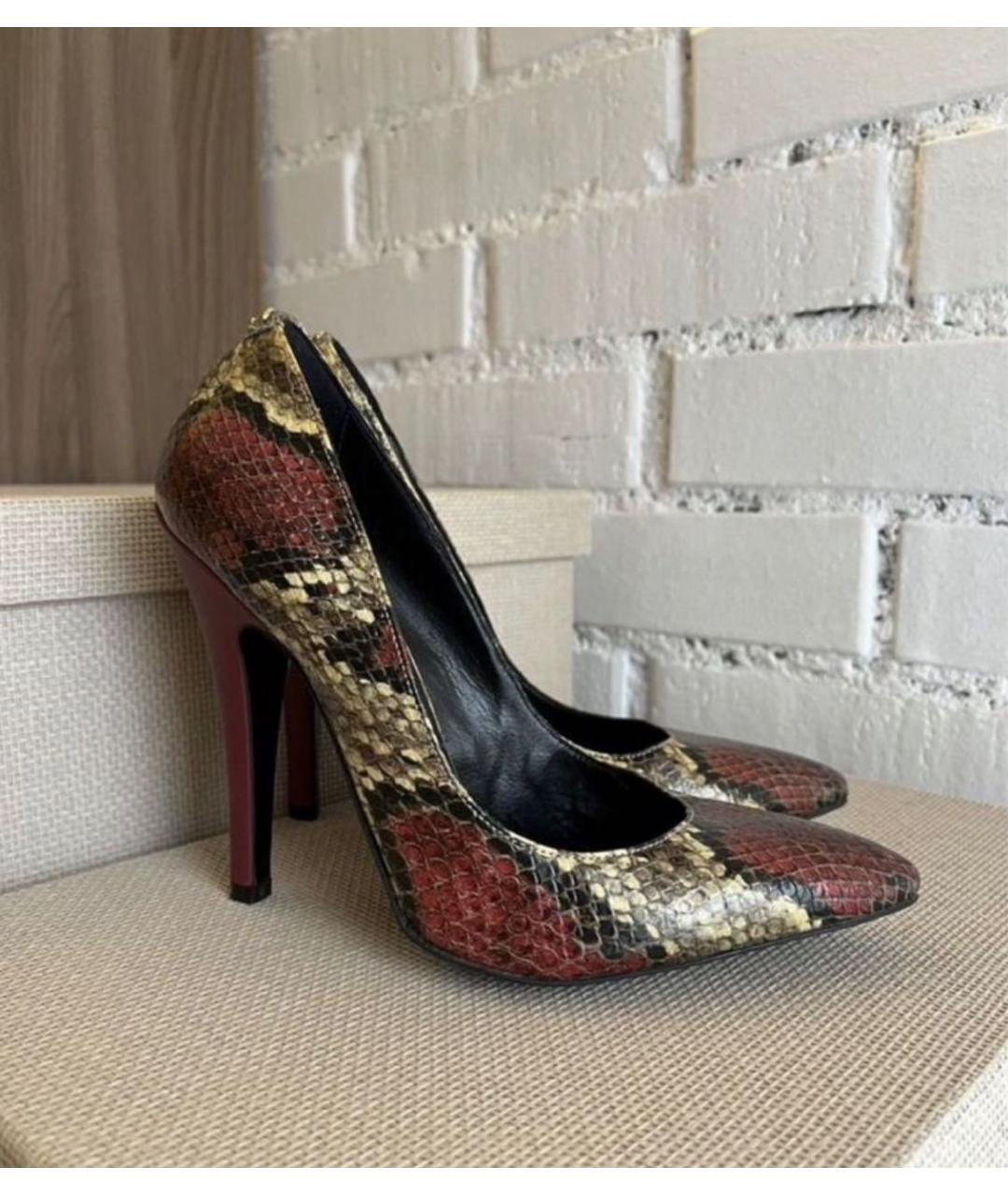 JUST CAVALLI Бордовые кожаные туфли, фото 8