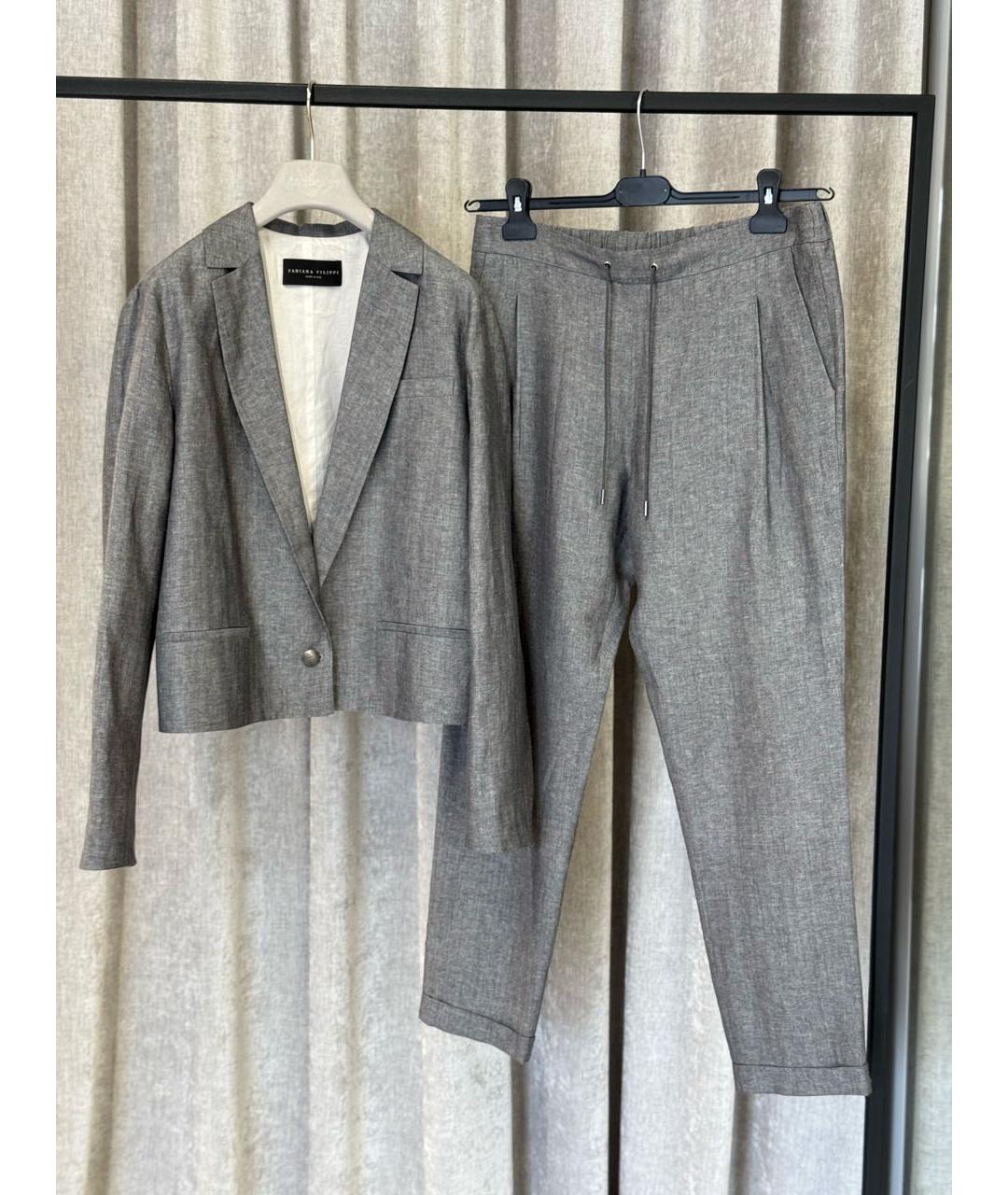 FABIANA FILIPPI Серый костюм с брюками, фото 9