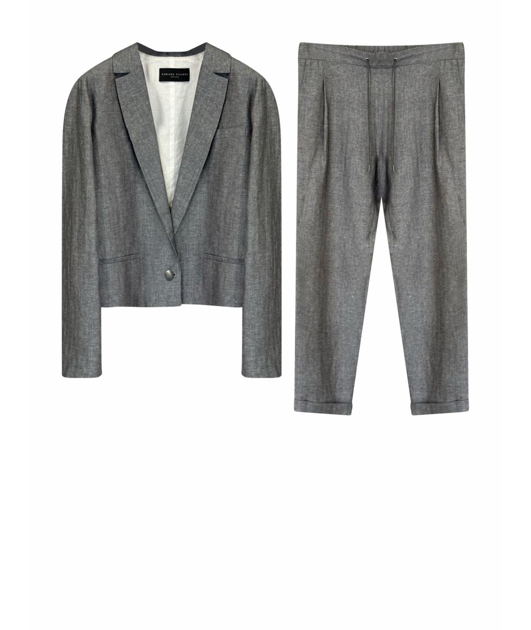 FABIANA FILIPPI Серый костюм с брюками, фото 1