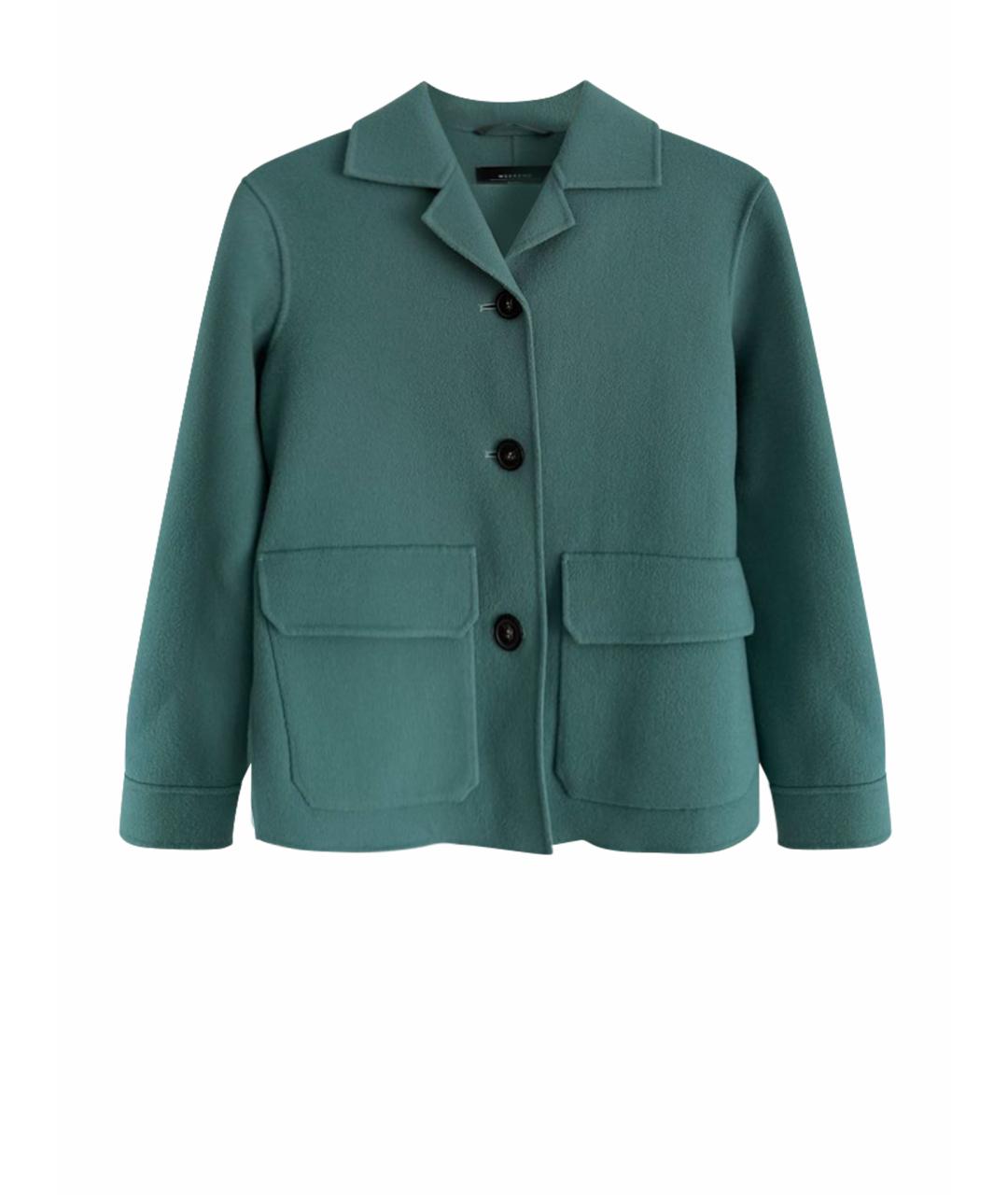 WEEKEND MAX MARA Бирюзовое шерстяное пальто, фото 1