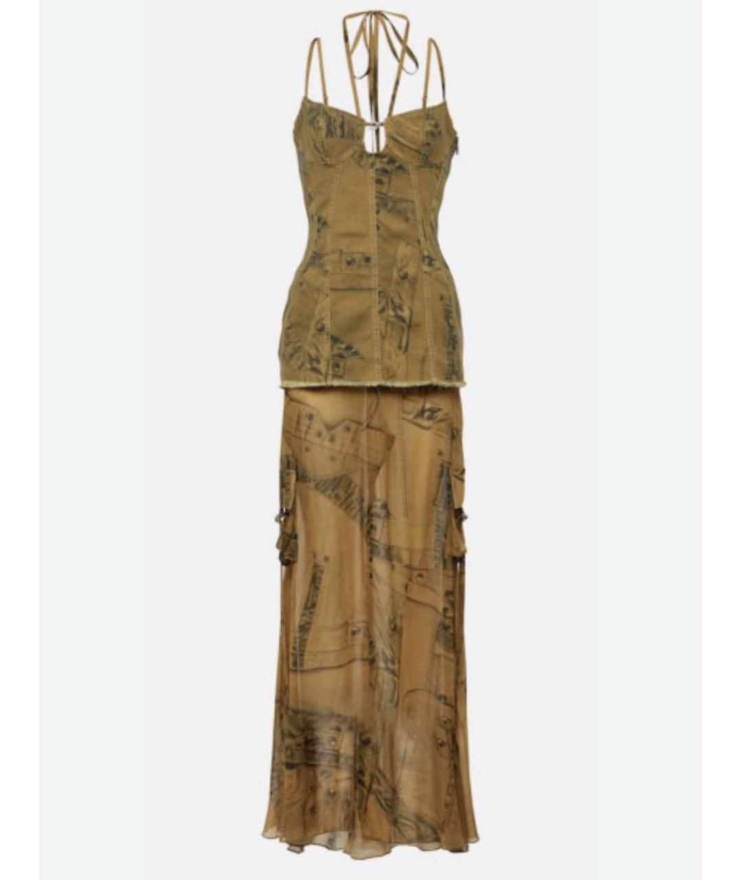 BLUMARINE Зеленое хлопковое повседневное платье, фото 9