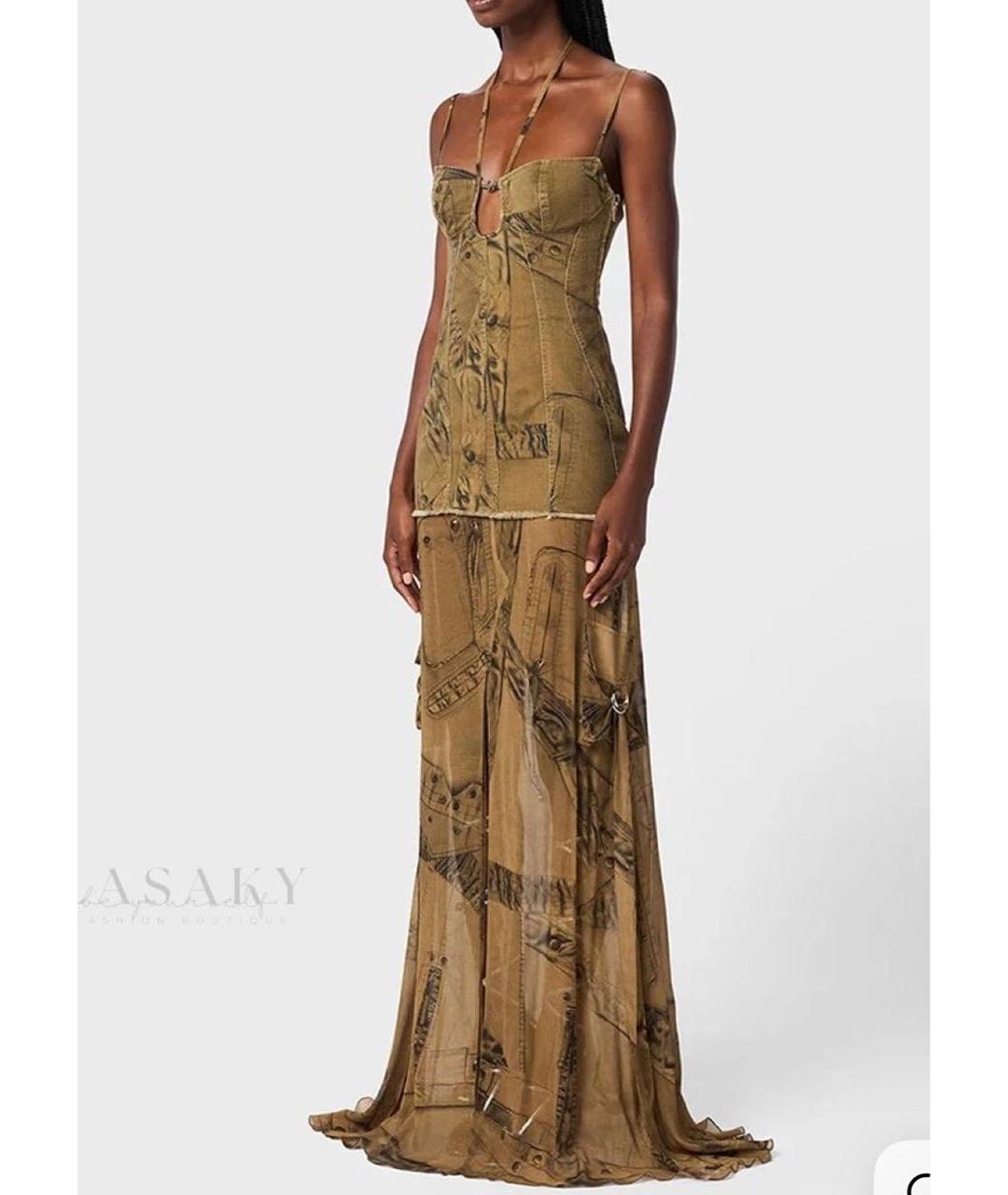 BLUMARINE Зеленое хлопковое повседневное платье, фото 4