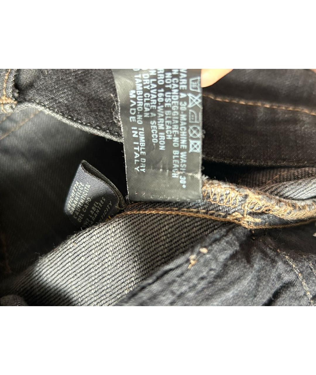 FENDI Черные хлопковые прямые джинсы, фото 6