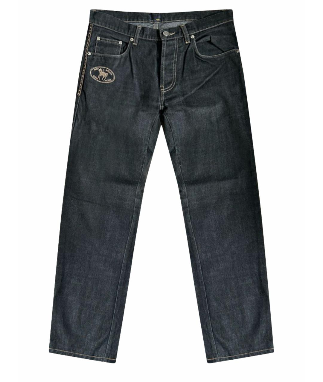 FENDI Черные хлопковые прямые джинсы, фото 1