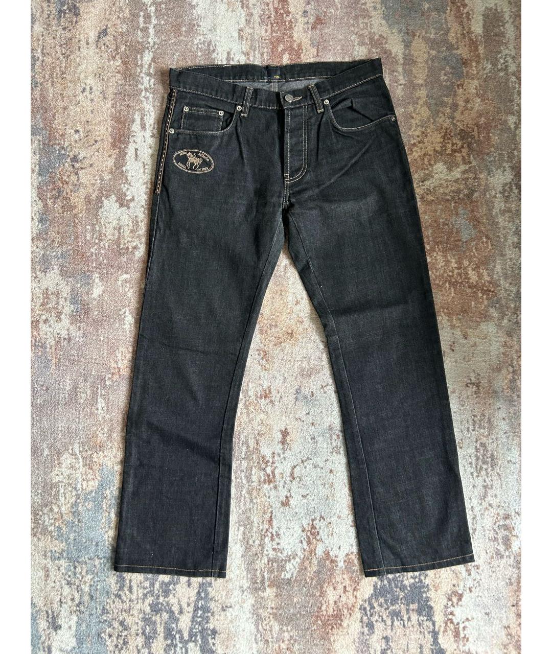 FENDI Черные хлопковые прямые джинсы, фото 9