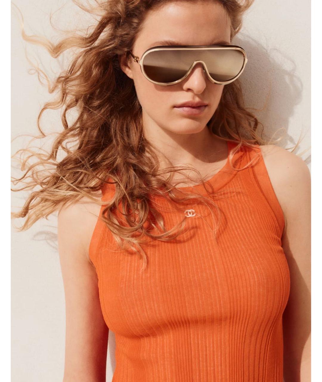 CHANEL Оранжевая хлопковая майка, фото 3