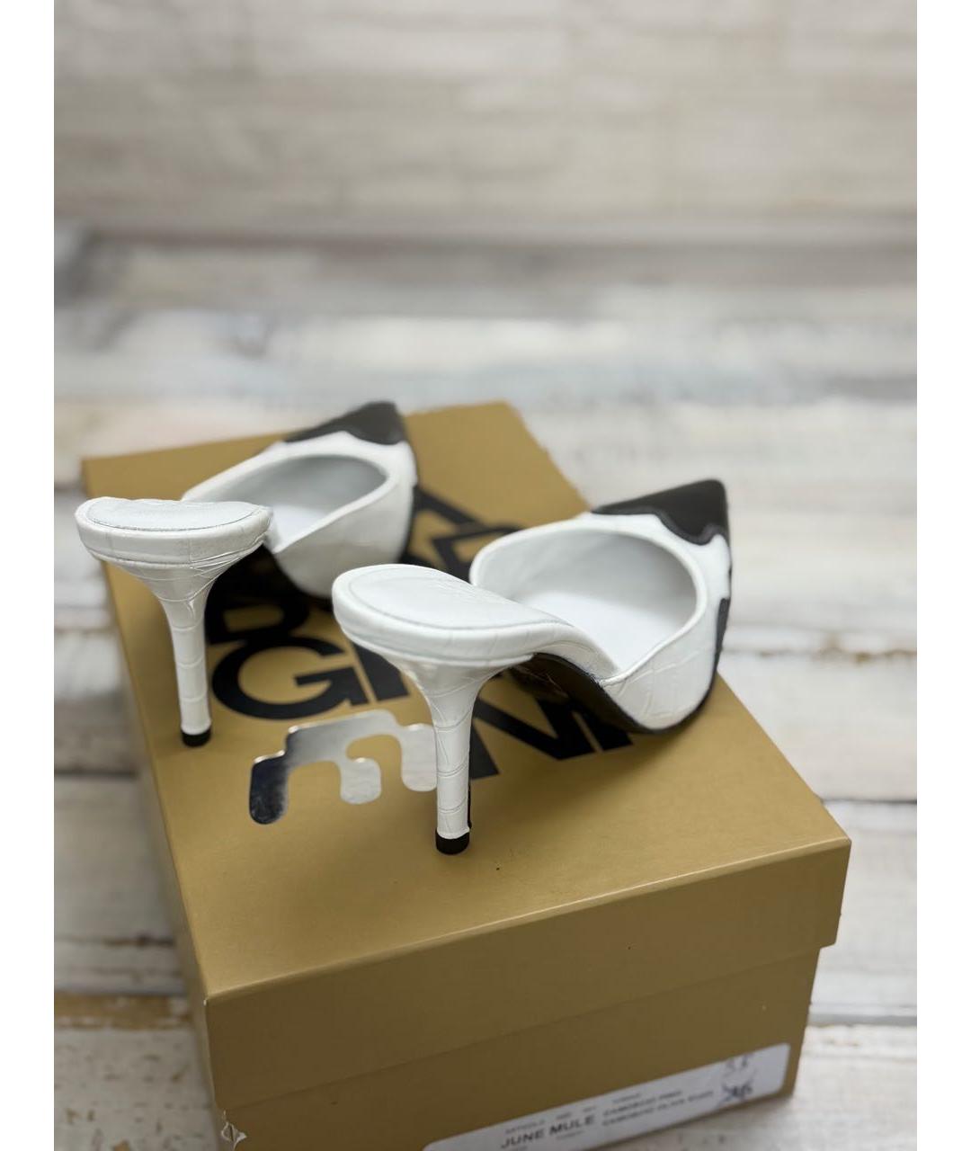 GIABORGHINI Белые кожаные мюли, фото 4