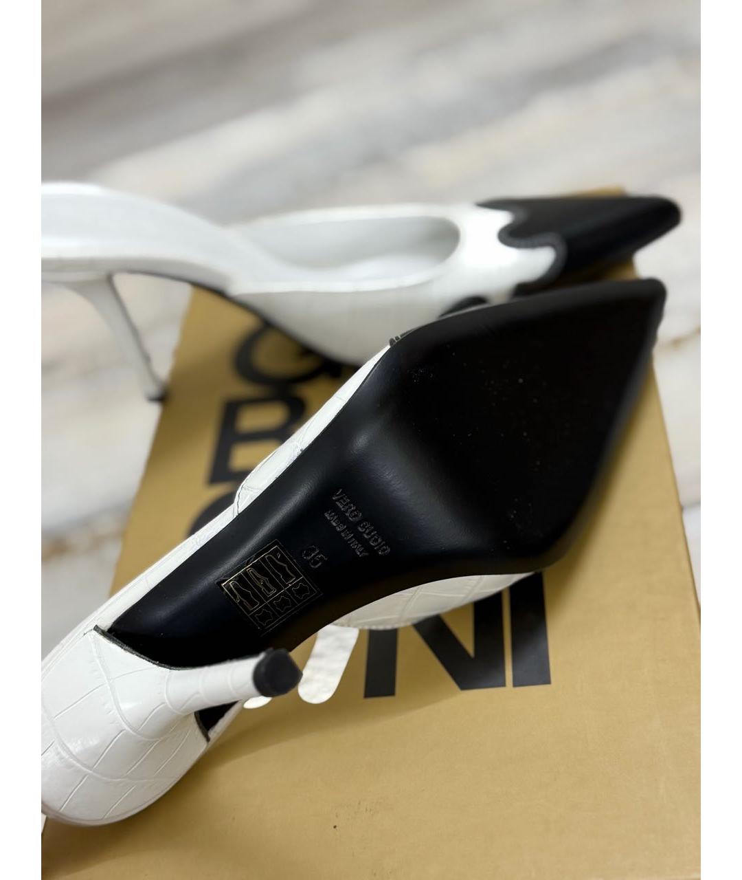 GIABORGHINI Белые кожаные мюли, фото 7