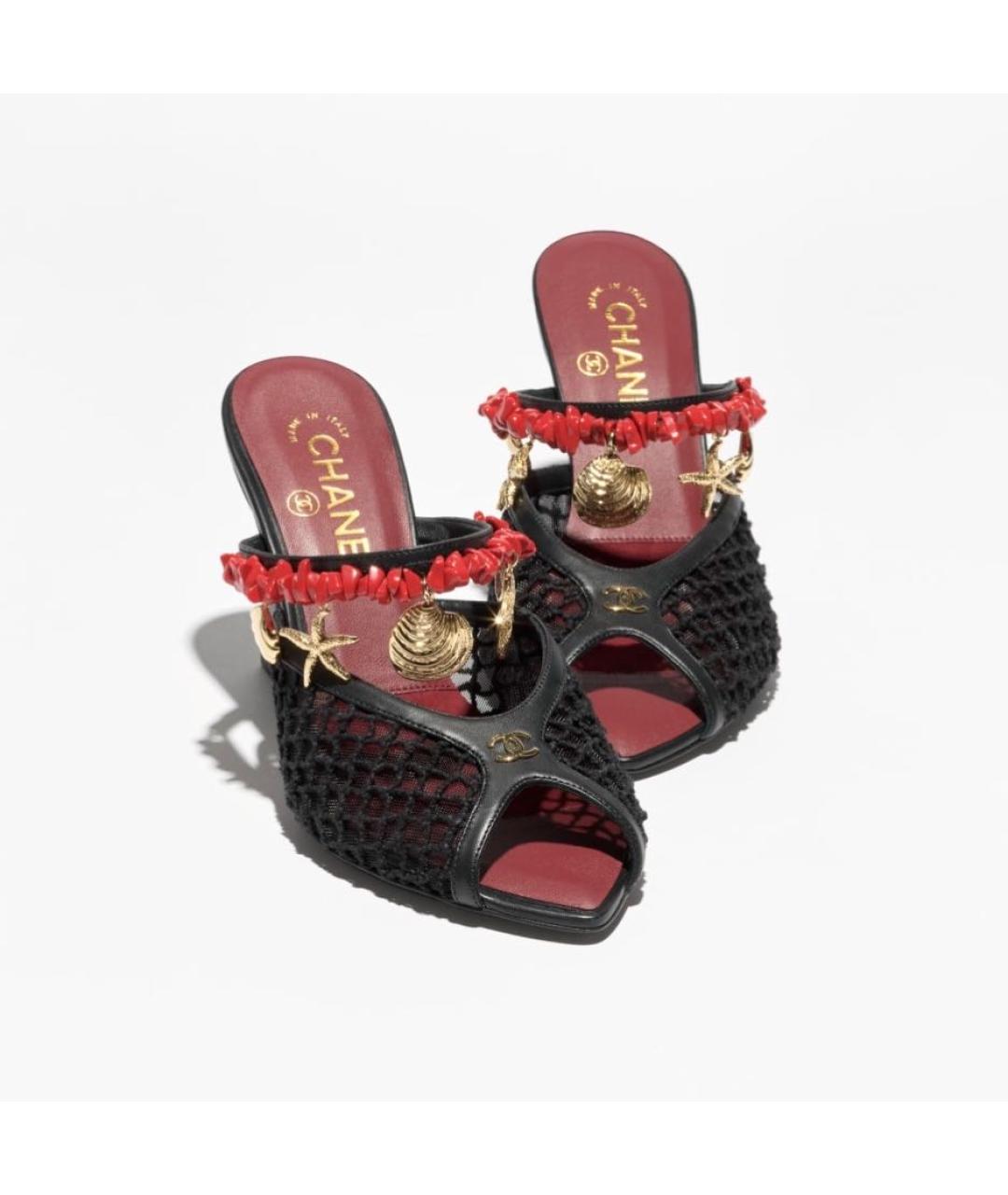 CHANEL Черные босоножки, фото 2