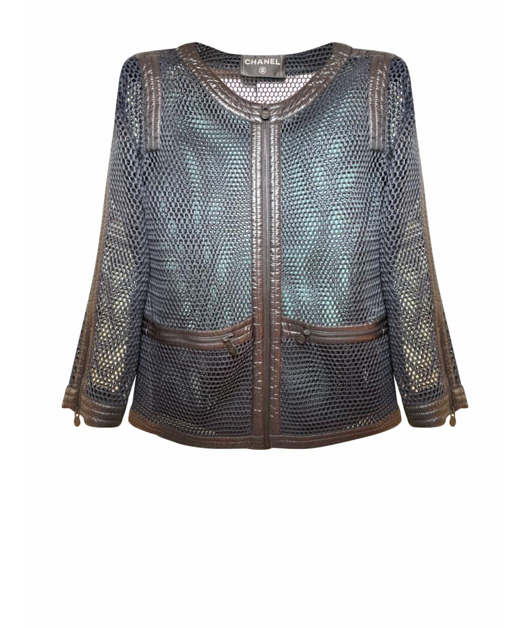 CHANEL Черный сетчатый жакет/пиджак, фото 1