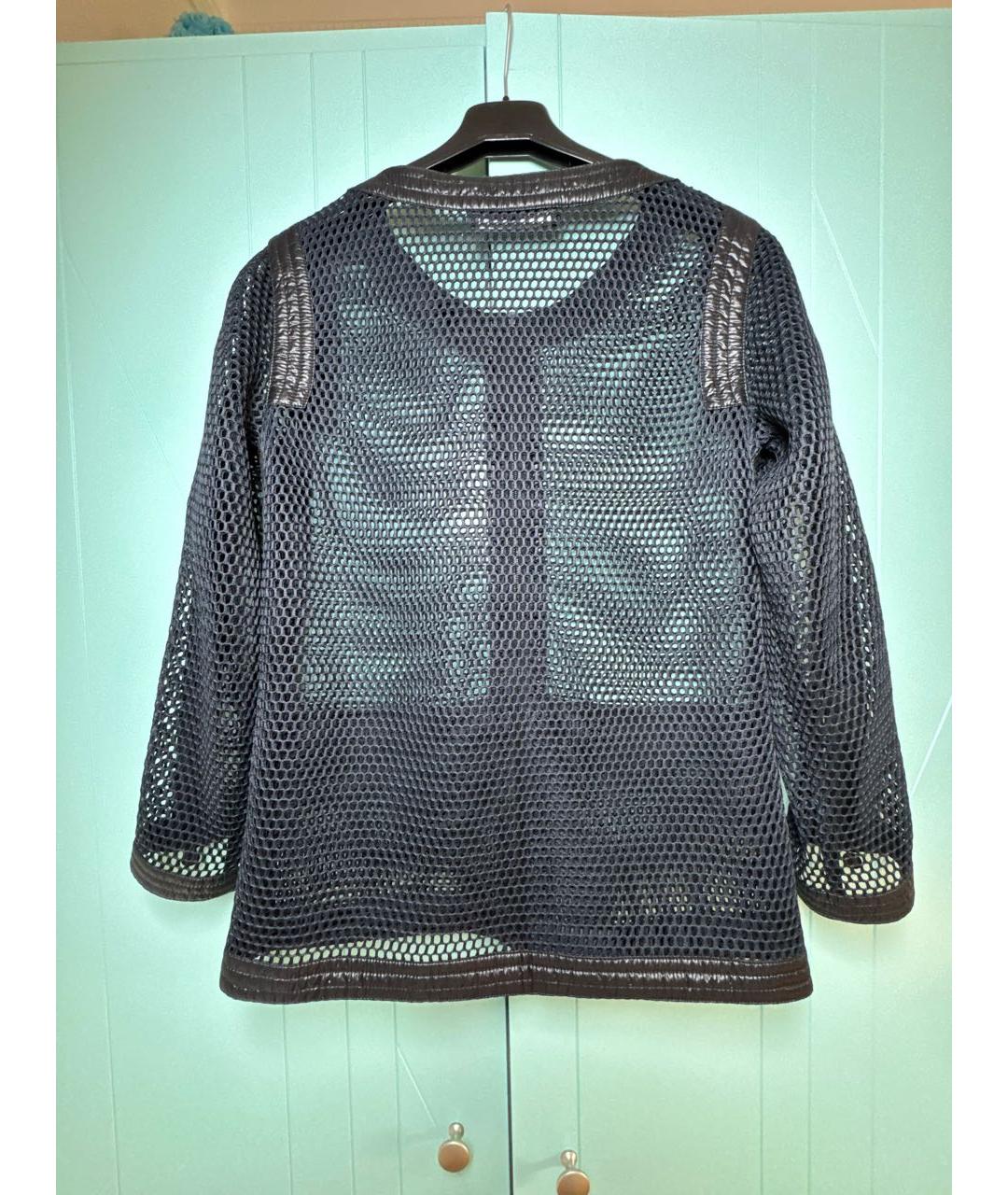 CHANEL Черный сетчатый жакет/пиджак, фото 2