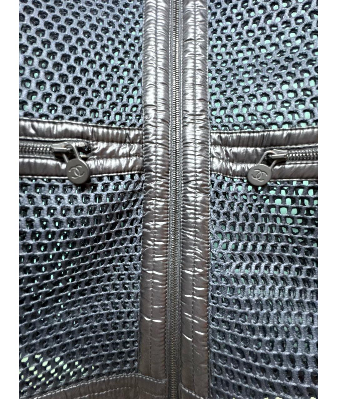 CHANEL Черный сетчатый жакет/пиджак, фото 6