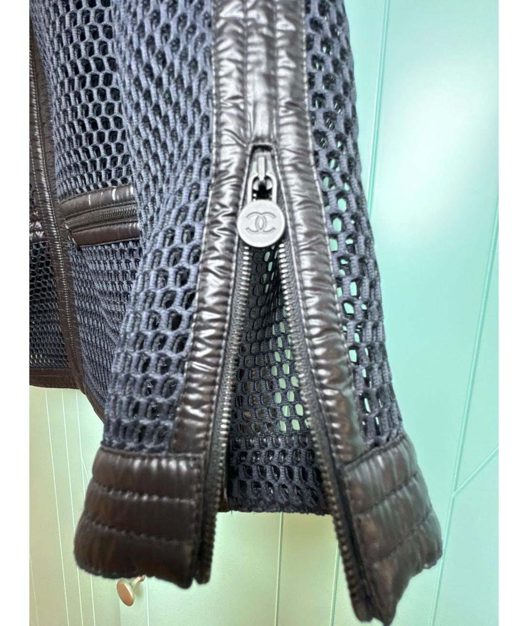 CHANEL Черный сетчатый жакет/пиджак, фото 5