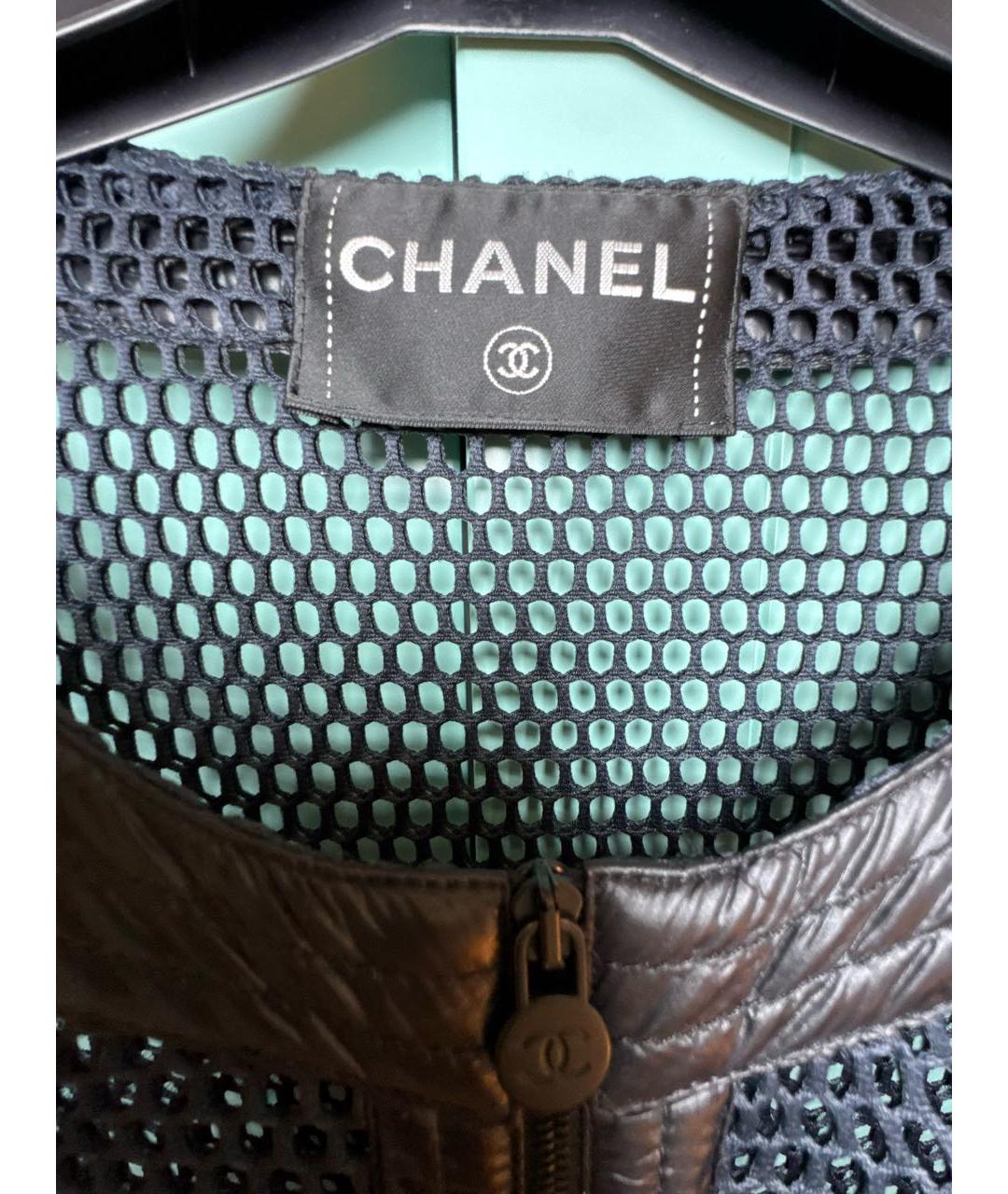CHANEL Черный сетчатый жакет/пиджак, фото 3