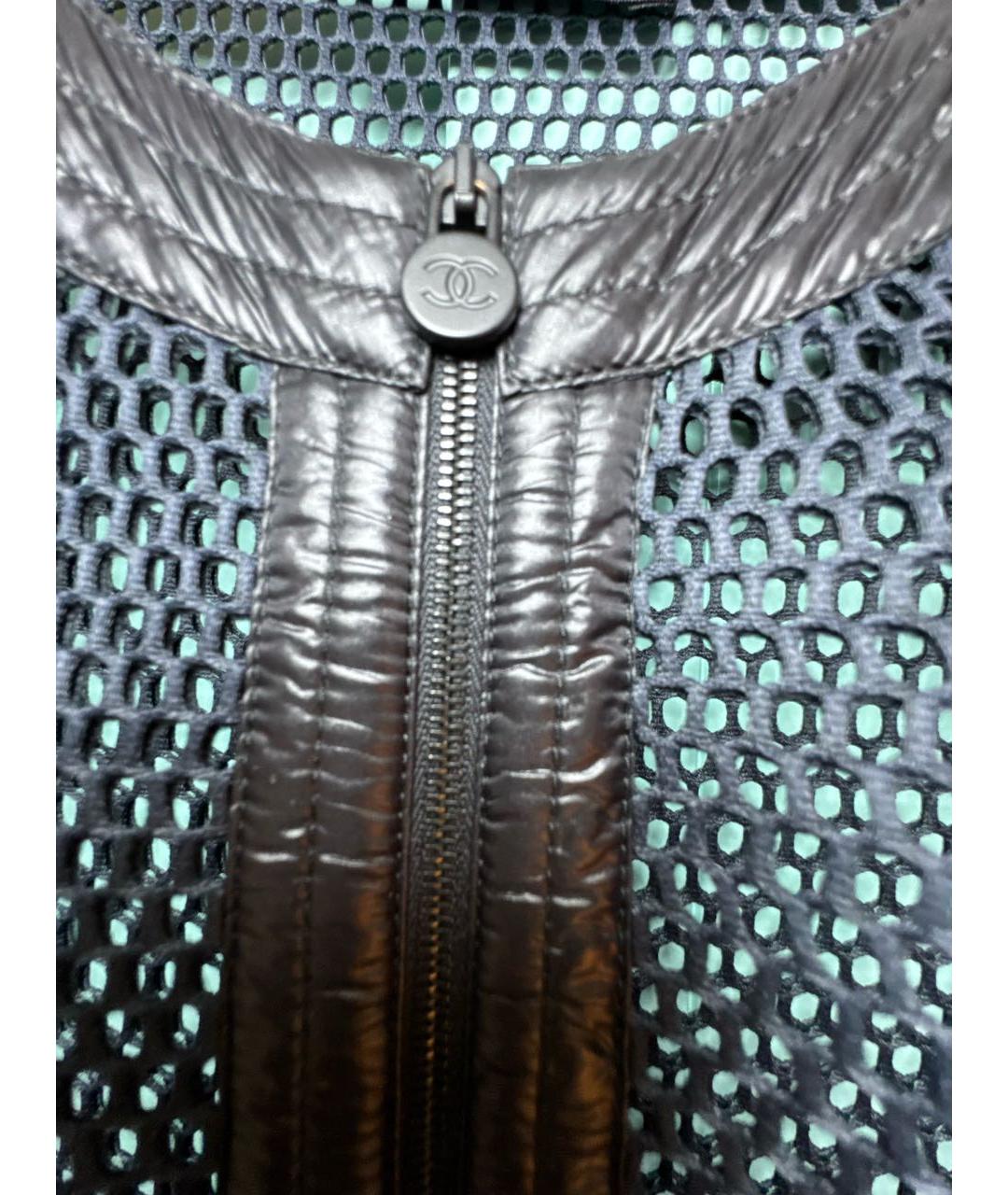 CHANEL Черный сетчатый жакет/пиджак, фото 4