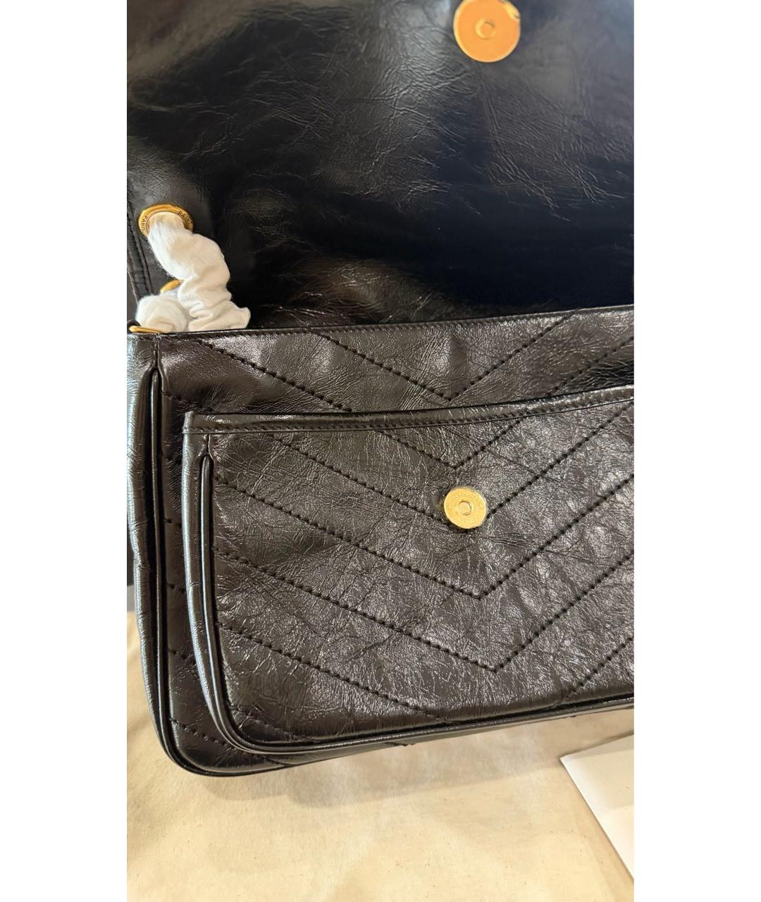 SAINT LAURENT Черная кожаная сумка через плечо, фото 4