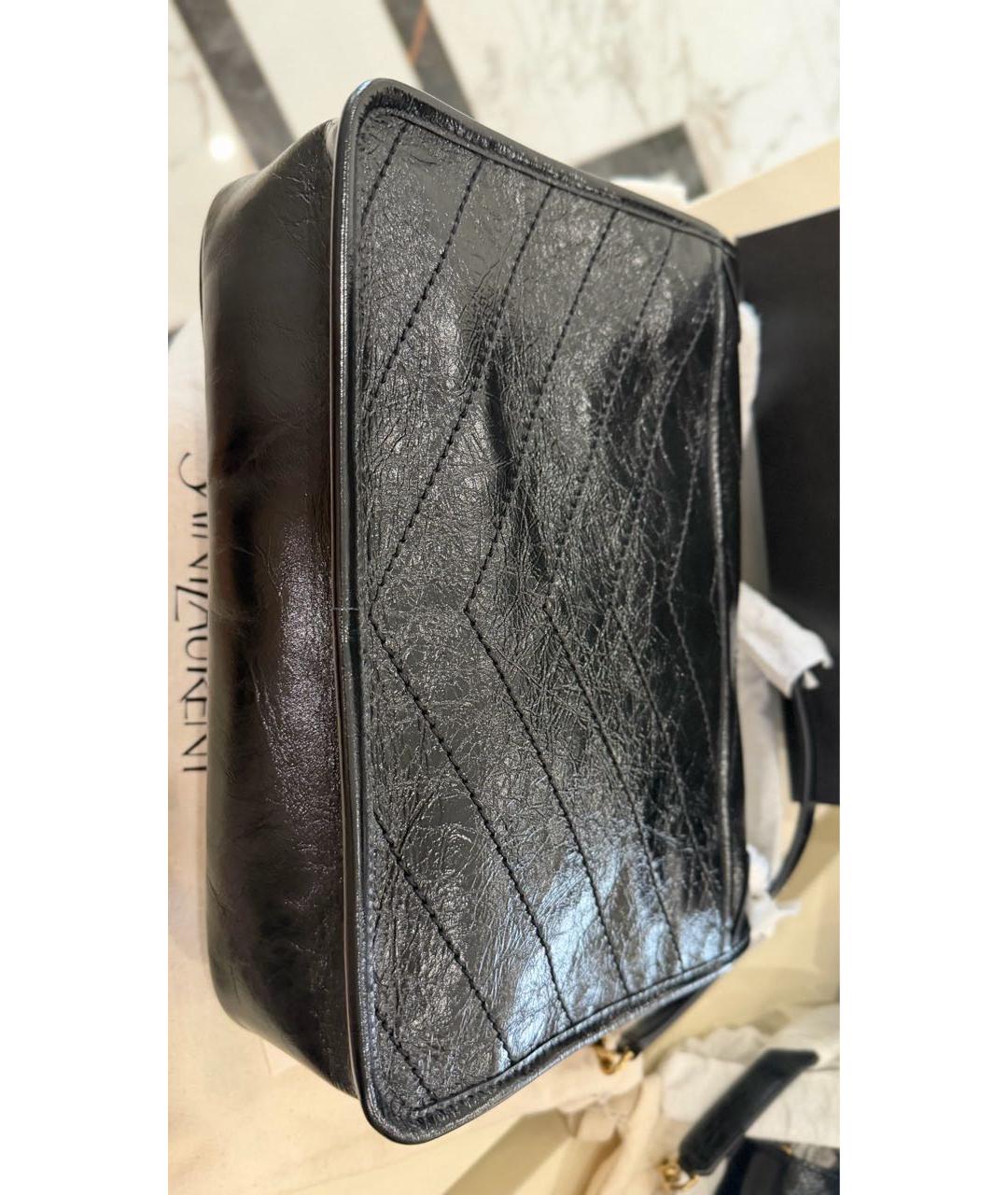 SAINT LAURENT Черная кожаная сумка через плечо, фото 6