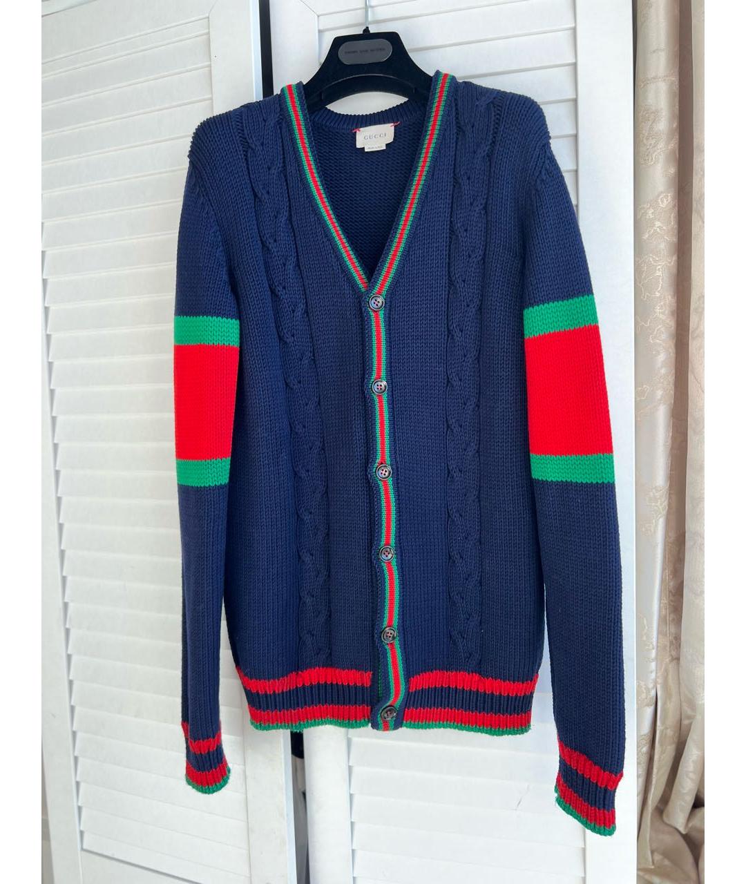 GUCCI Темно-синий шерстяной кардиган, фото 9