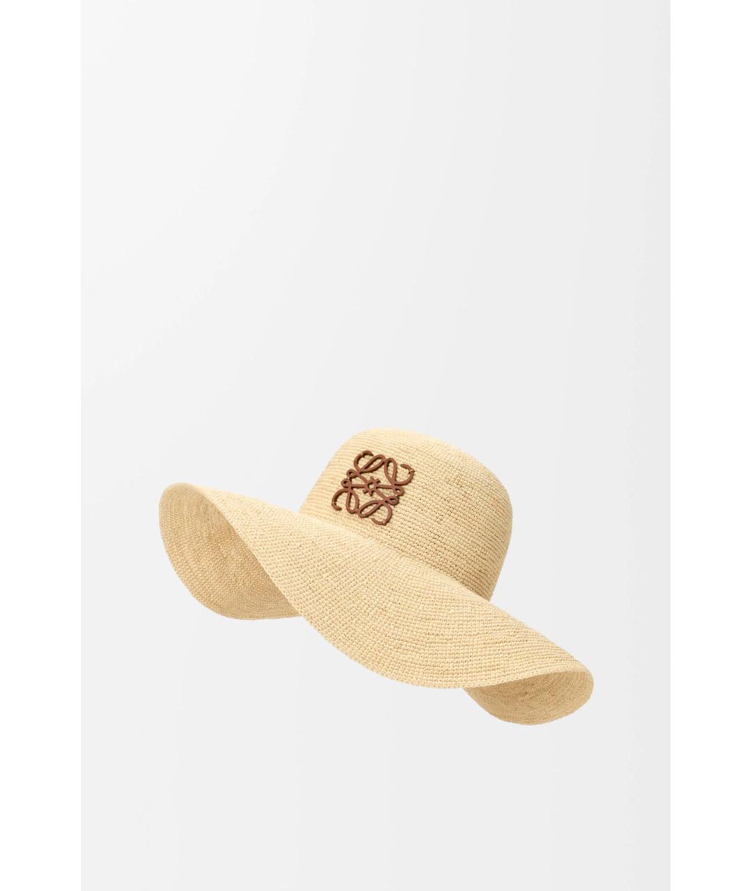 LOEWE Бежевая соломенная панама, фото 3