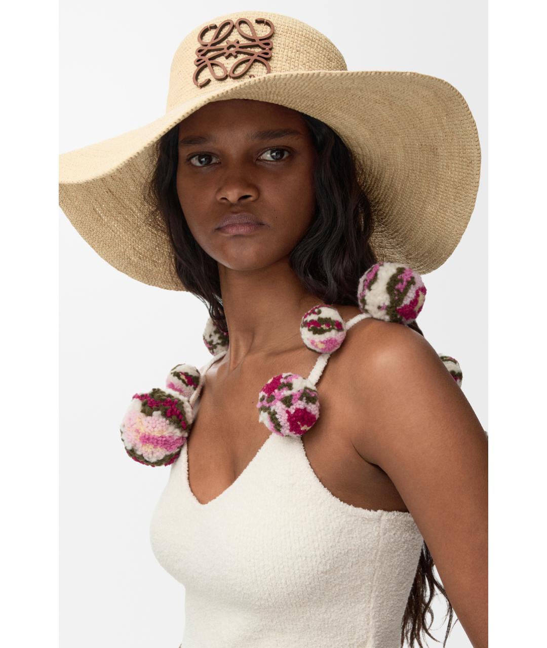 LOEWE Бежевая соломенная панама, фото 2