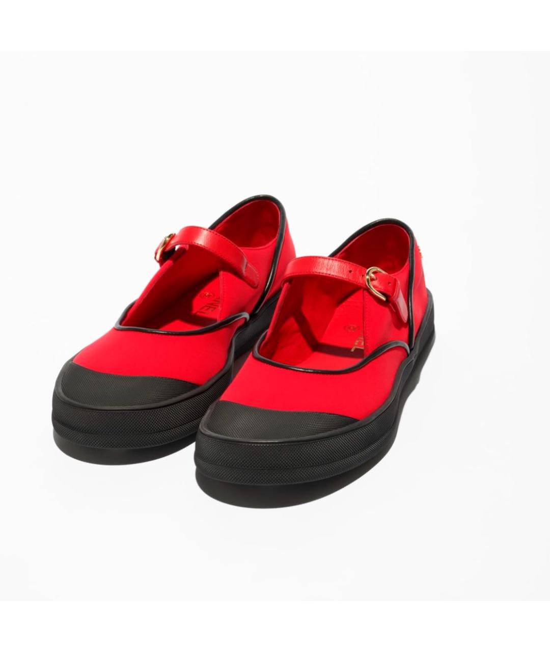 CHANEL Красные балетки, фото 2