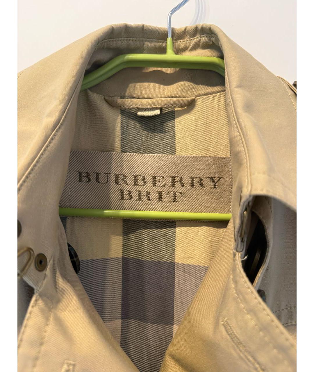 BURBERRY Бежевый хлопковый тренч/плащ, фото 3
