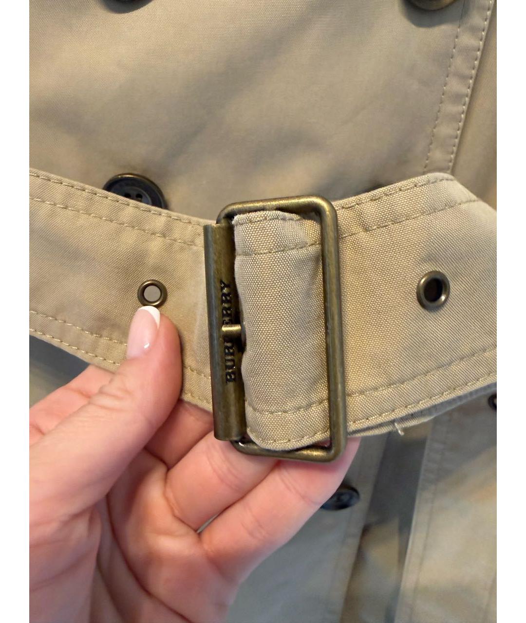 BURBERRY Бежевый хлопковый тренч/плащ, фото 4