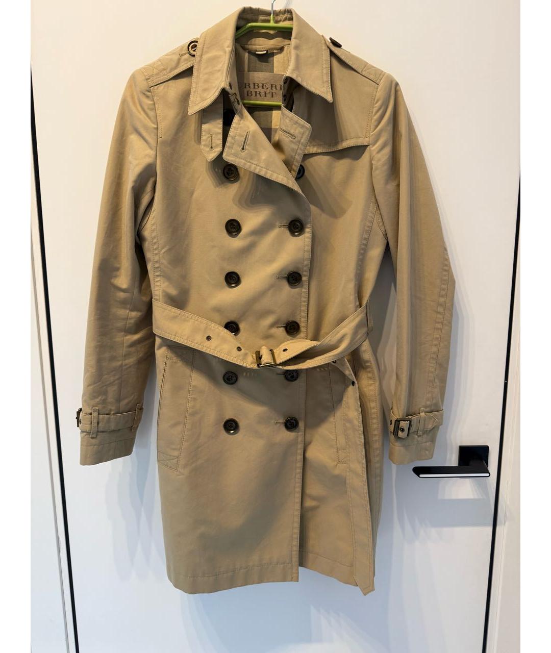 BURBERRY Бежевый хлопковый тренч/плащ, фото 5