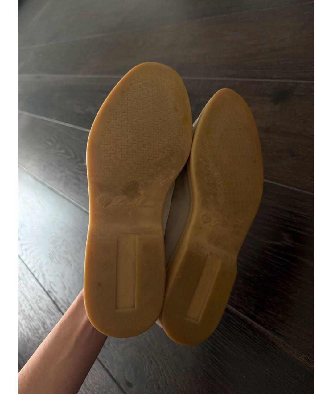 LORO PIANA Бежевые замшевые лоферы, фото 6