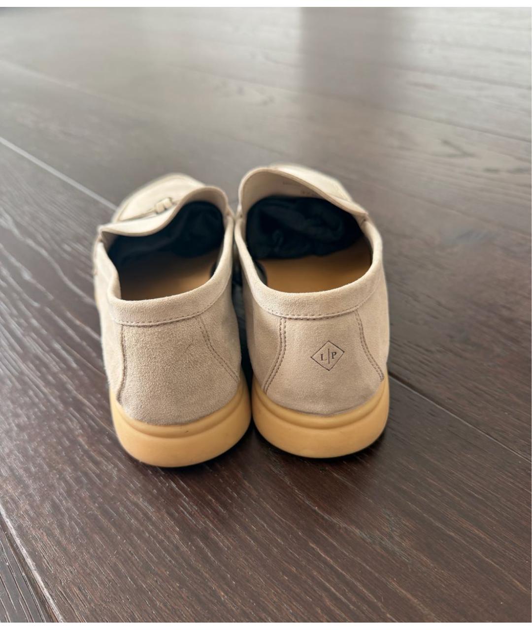 LORO PIANA Бежевые замшевые лоферы, фото 4