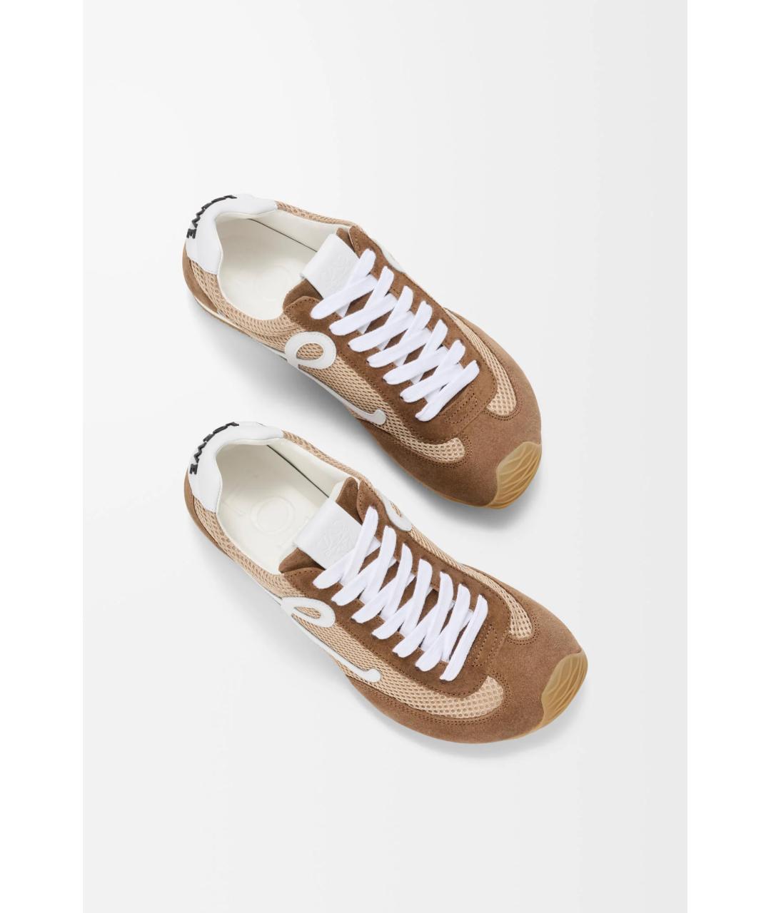 LOEWE Коричневые текстильные кроссовки, фото 3