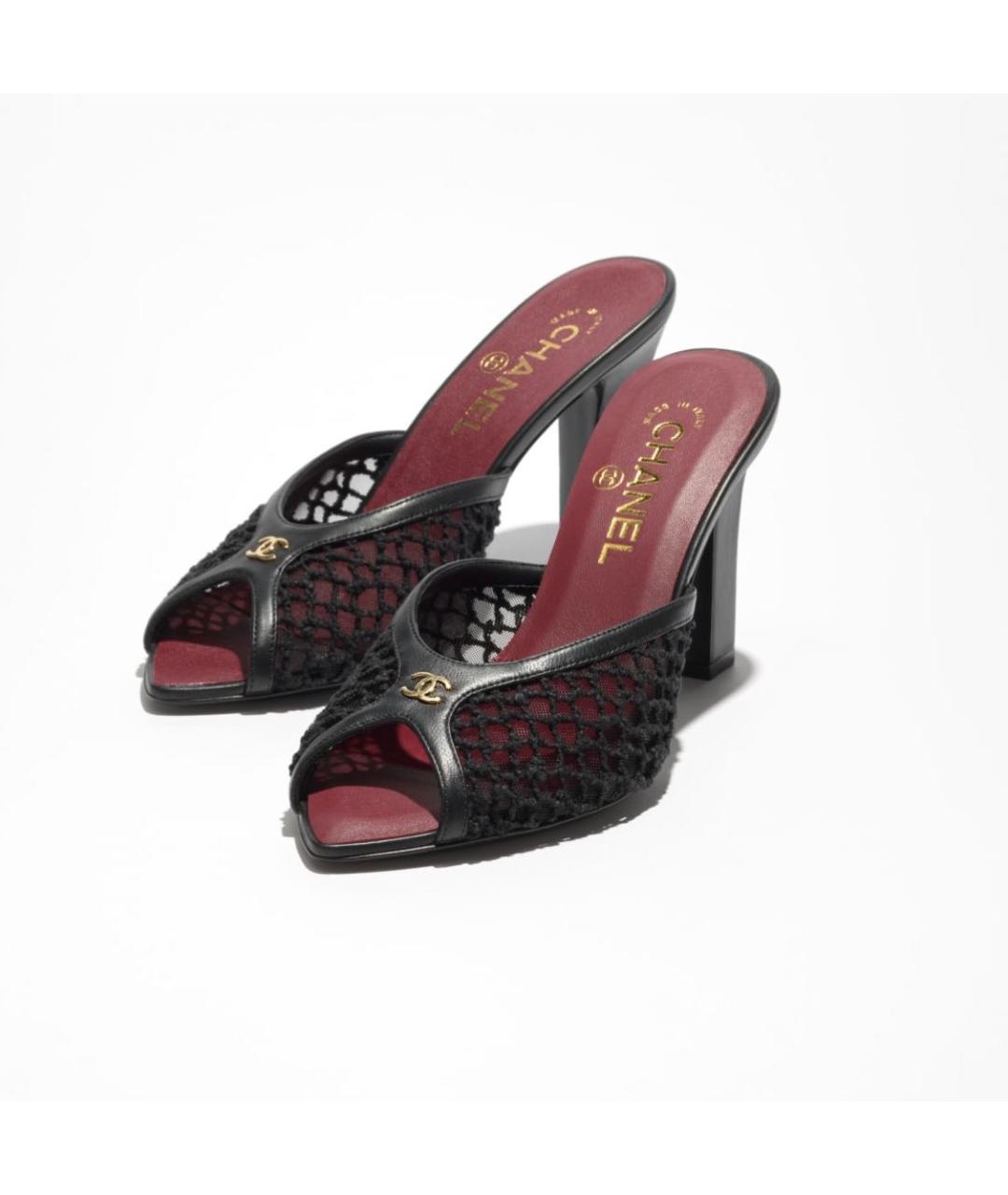 CHANEL Черные босоножки, фото 2