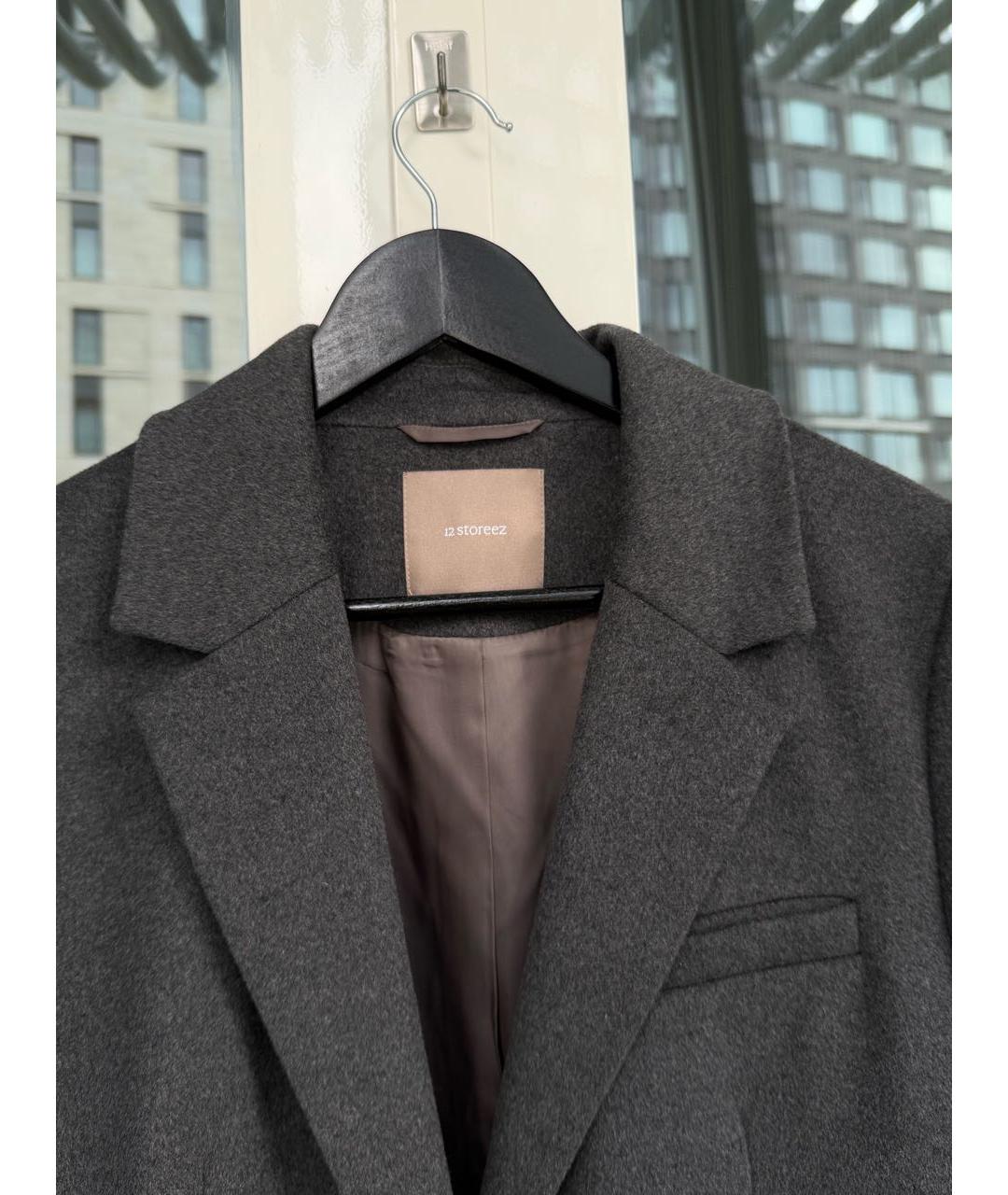 12 STOREEZ Антрацитовый шерстяной жакет/пиджак, фото 4