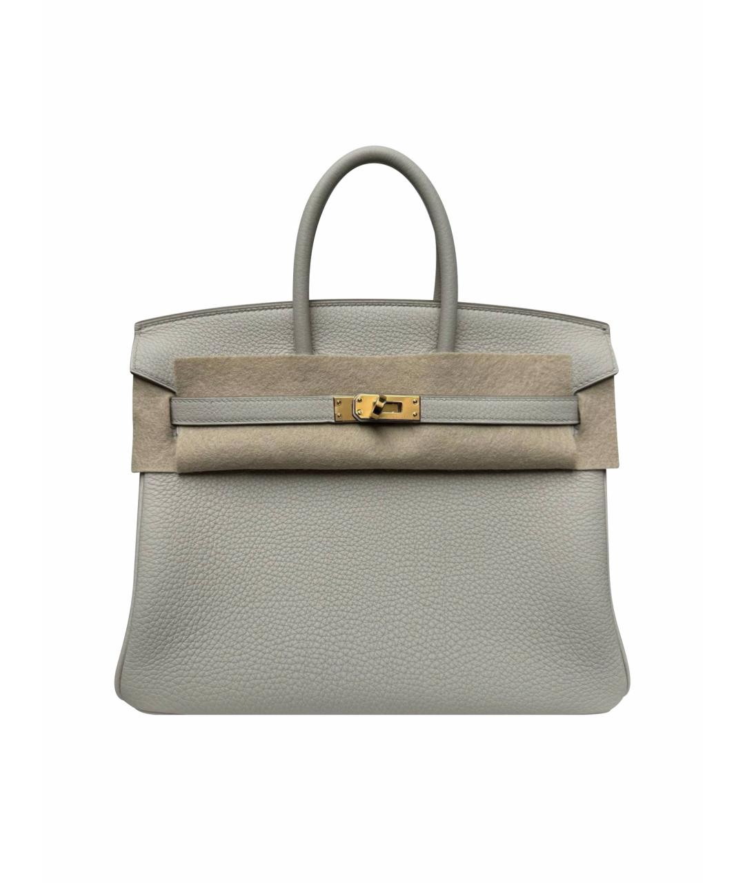 HERMES Белая кожаная сумка с короткими ручками, фото 1