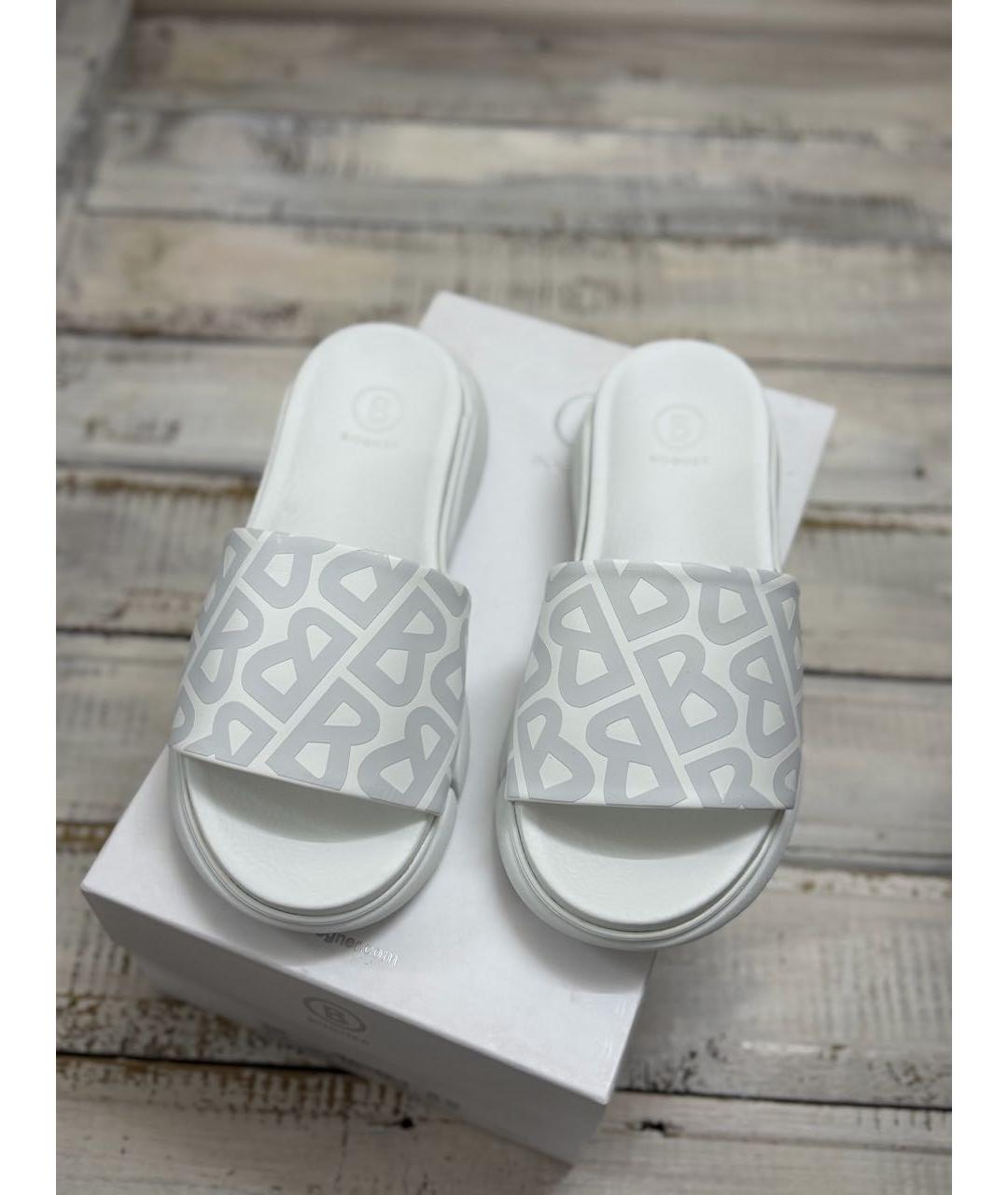 BOGNER Белые кожаные шлепанцы, фото 3