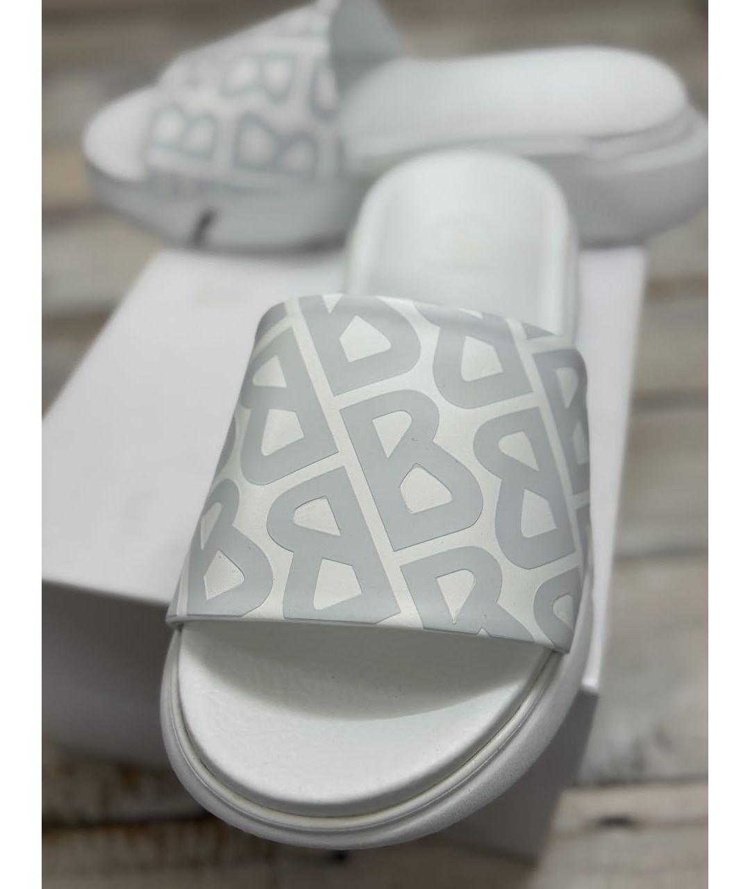 BOGNER Белые кожаные шлепанцы, фото 6