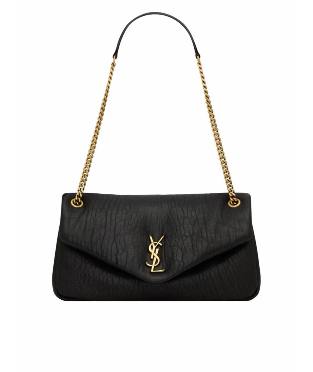 SAINT LAURENT Черная кожаная сумка через плечо, фото 1