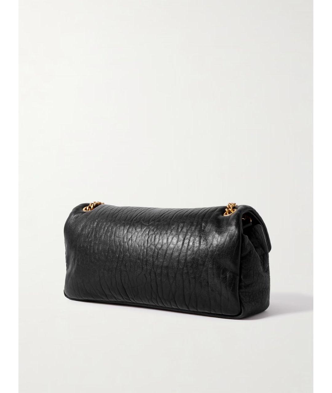 SAINT LAURENT Черная кожаная сумка через плечо, фото 3