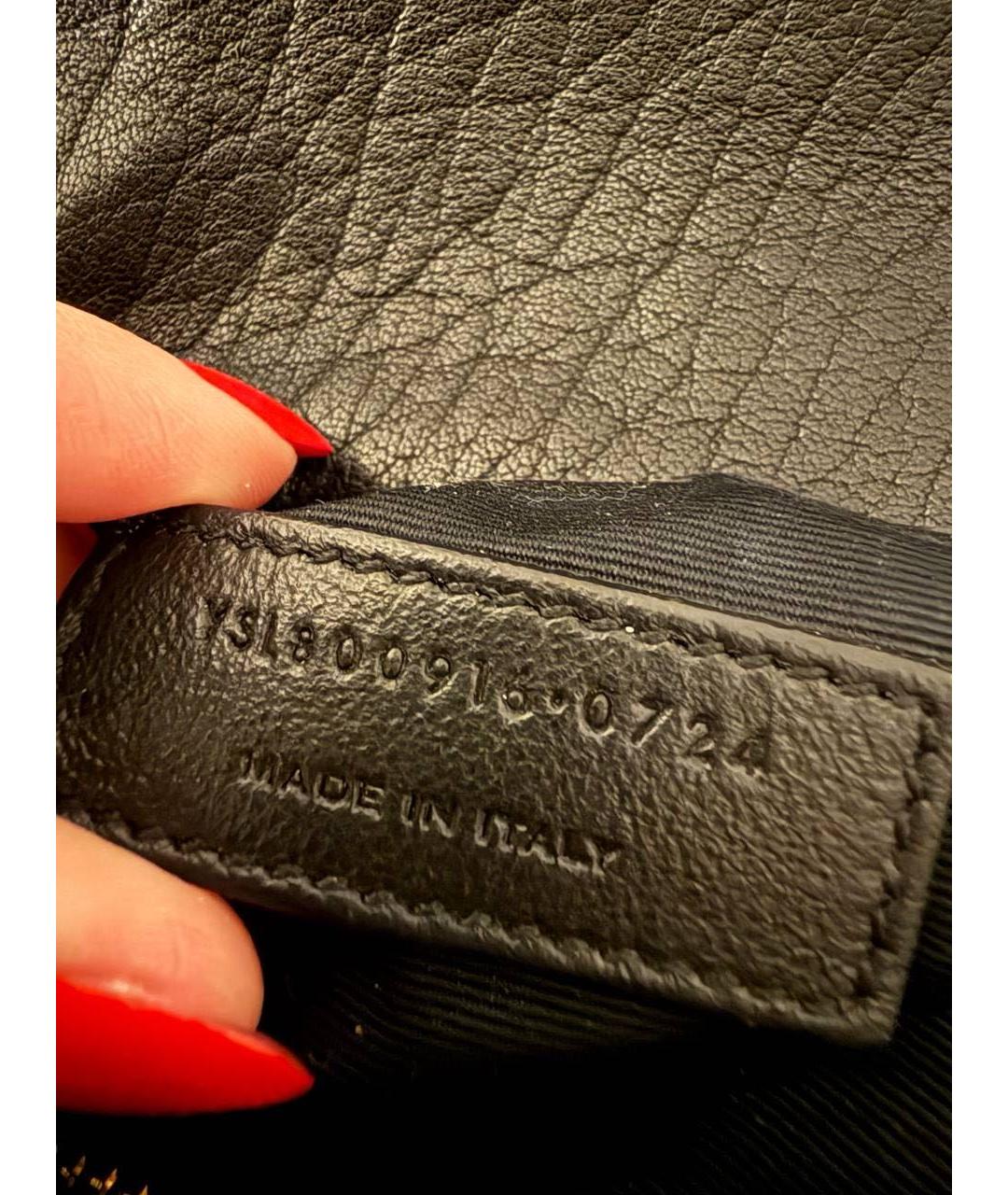 SAINT LAURENT Черная кожаная сумка через плечо, фото 7