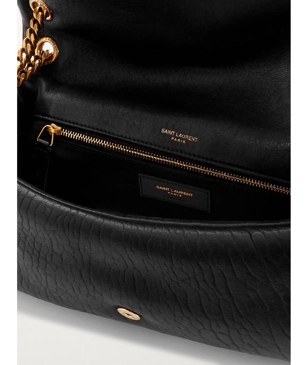 SAINT LAURENT Черная кожаная сумка через плечо, фото 4