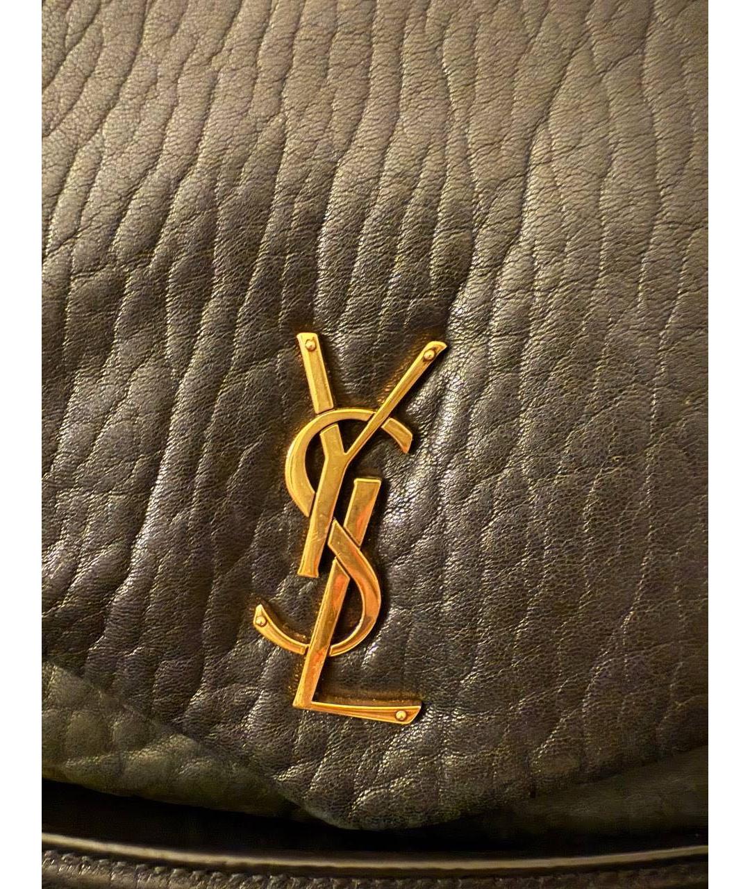 SAINT LAURENT Черная кожаная сумка через плечо, фото 8