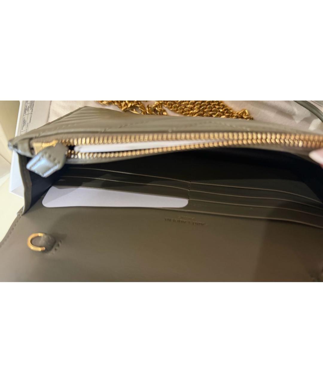 SAINT LAURENT Зеленая кожаная сумка через плечо, фото 6