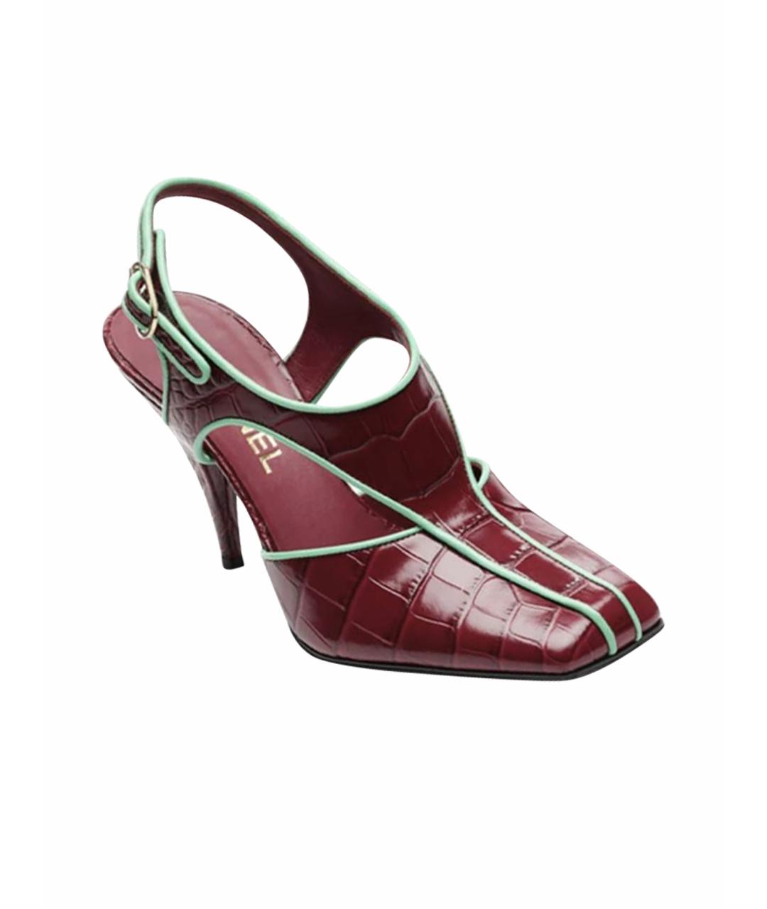 CHANEL Бордовые туфли из лакированной кожи, фото 5