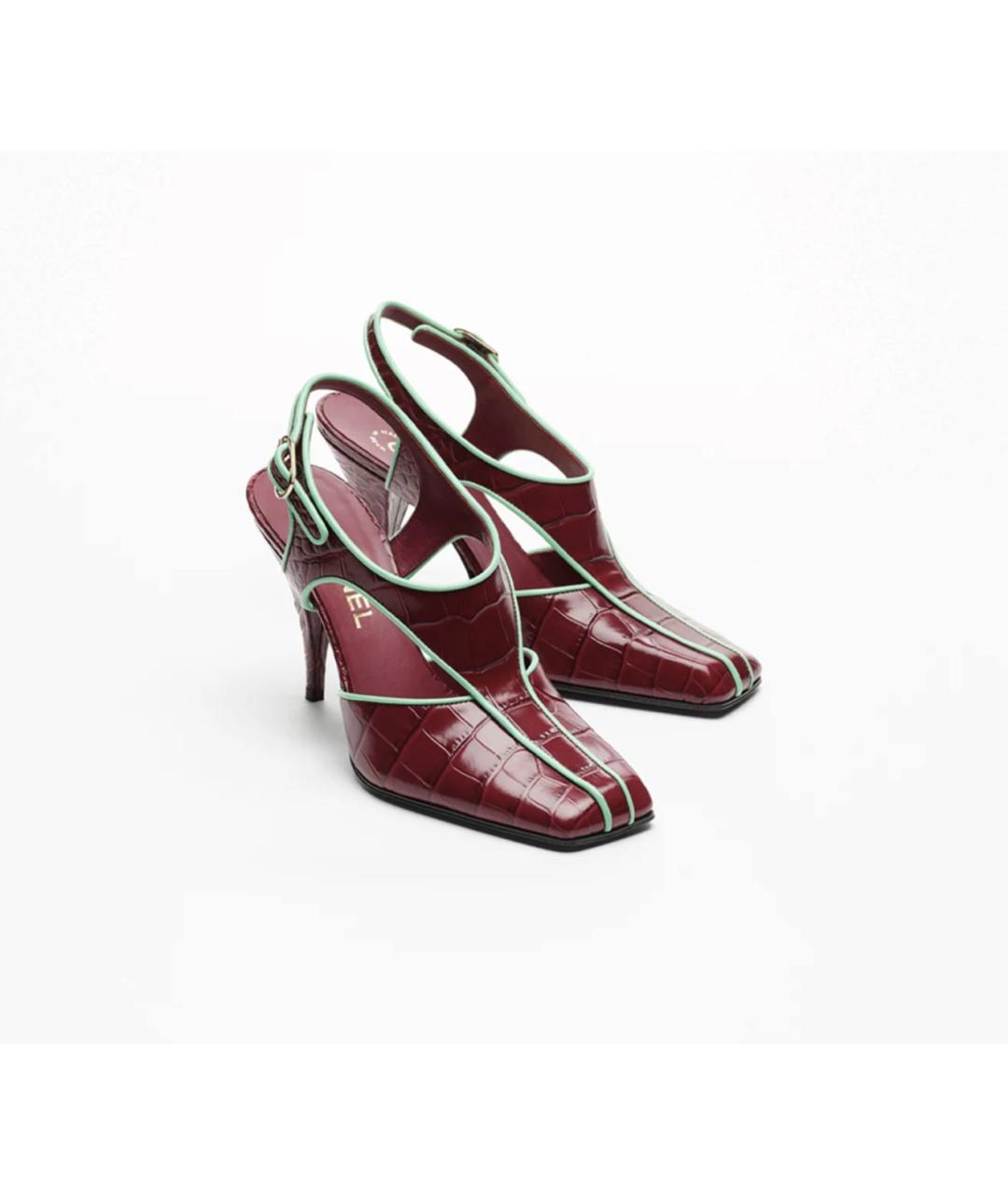 CHANEL Бордовые туфли из лакированной кожи, фото 4