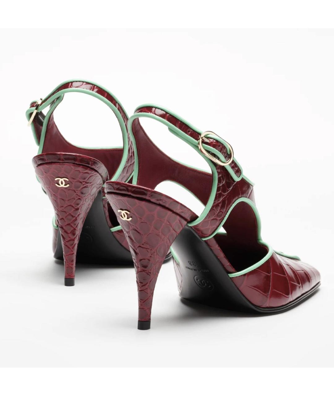 CHANEL Бордовые туфли из лакированной кожи, фото 2