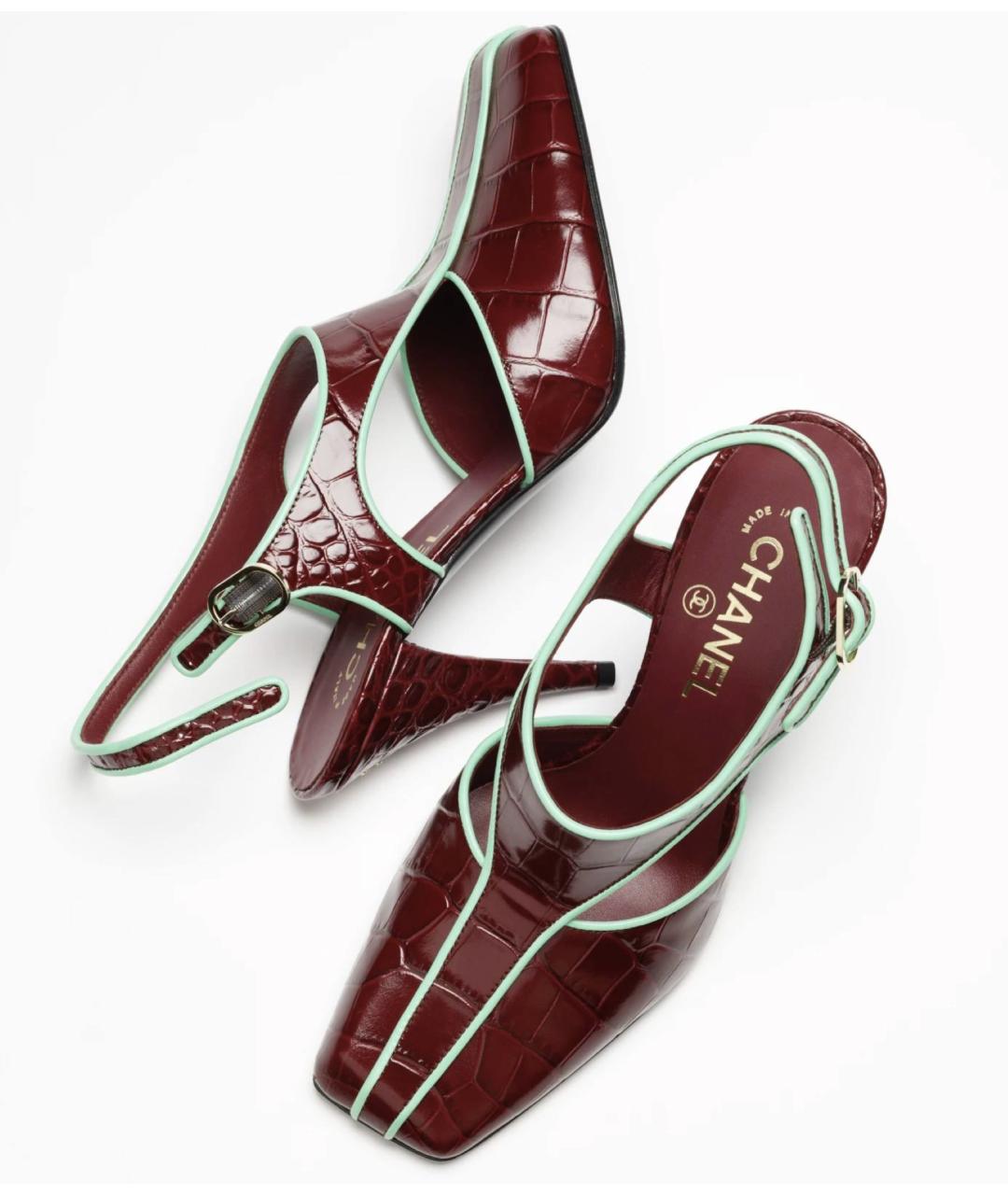 CHANEL Бордовые туфли из лакированной кожи, фото 3